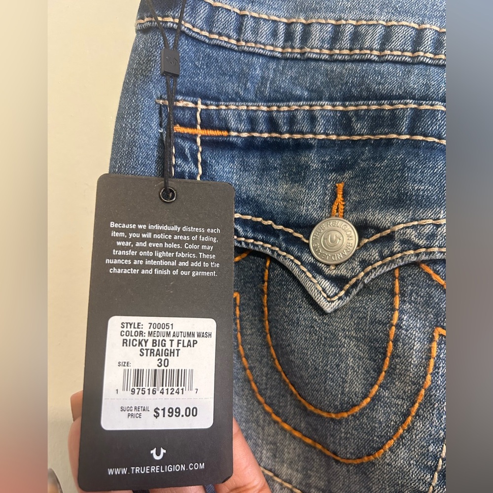 True Religion Men’s Medium Blue Straight Leg Jeans